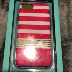 Pink and White Striped Phone Case